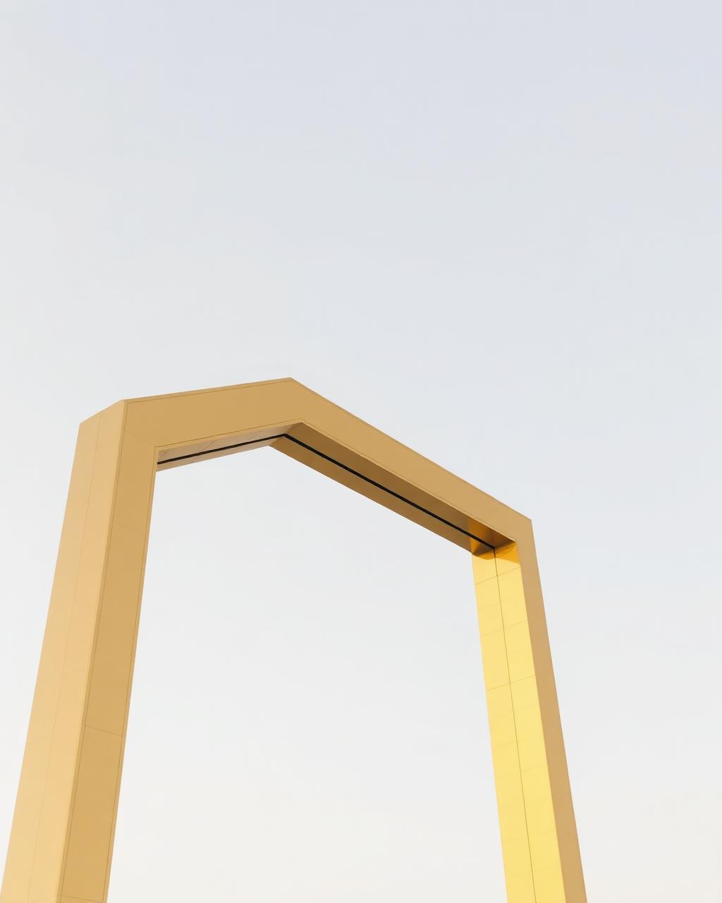 The golden Dubai Frame monument